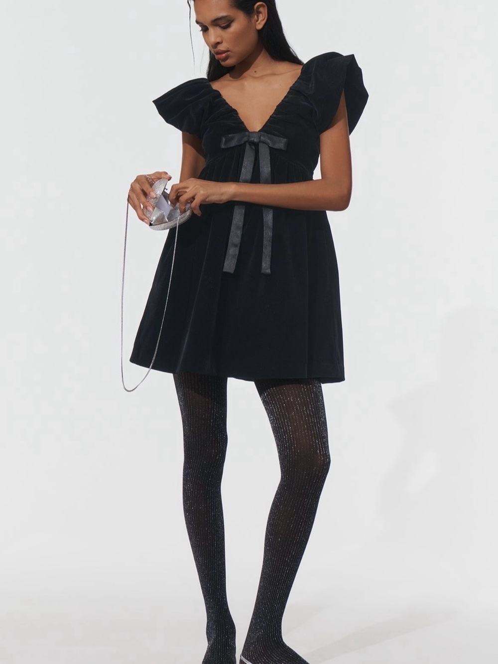 Endless Rose Velvet Bow Mini Dress